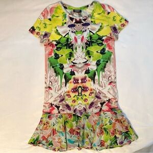 Prabal Gurung for Target Mini Dress XS Ruffle Hem Colorful Floral Boho Vibrant